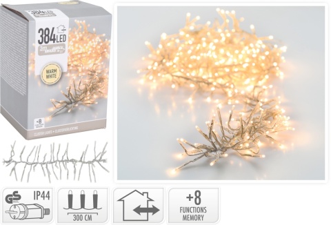 Girlanda świetlna 384LED 2,8m ciepła transparentny kabel (AX8550410)