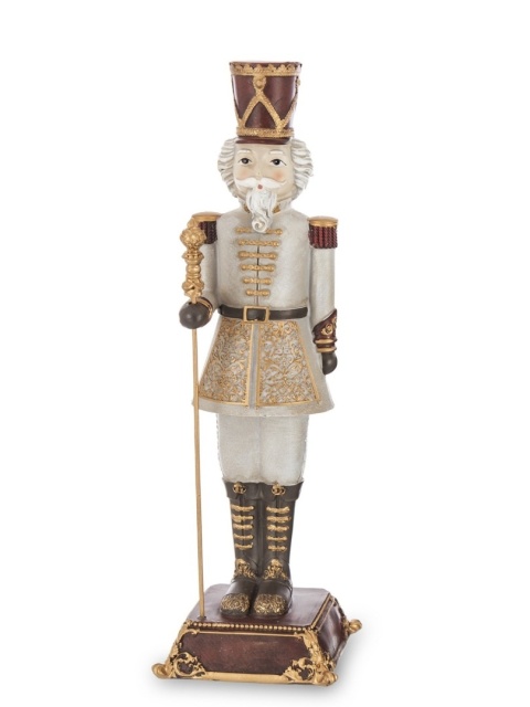Dziadek do orzechów 42cm szary na podstawie poliresing (156496)