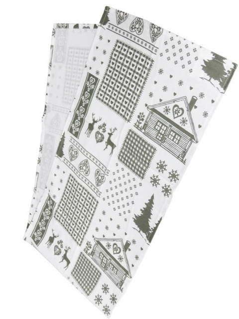 Bieżnik 40*150cm bawełniany biały z szarymi domkami (SJ6-415) -40%