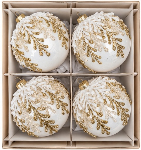 Bombki 100 dekorowane ornament op.4szt.: ZŁOTY DESZCZ
