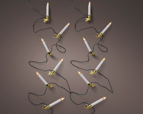 Kpl. 16 świeczek prostych LED na klipsie 6m dekoracji (491575)