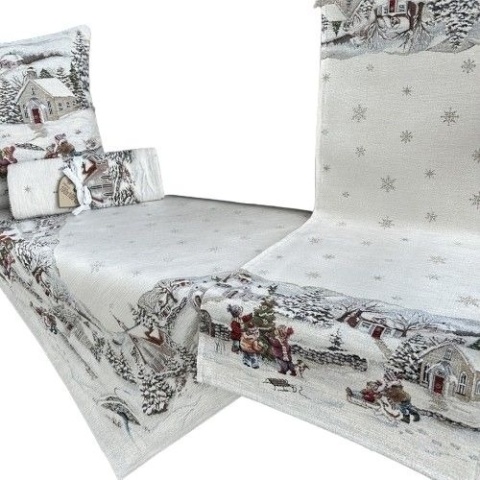 Obrus gobelin Chenille 100x100cm LAS DZIECI (TX0007-1322NA)
