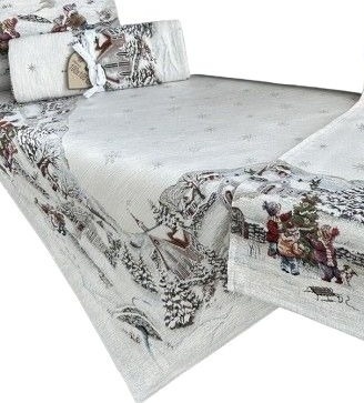 Obrus gobelin Chenille 100x100cm LAS DZIECI (TX0007-1322NA)