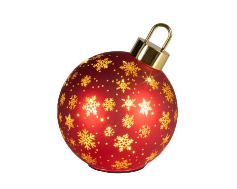 Bombka szklana 18cm czerwona 25LED stojąca obrotowa (481532)