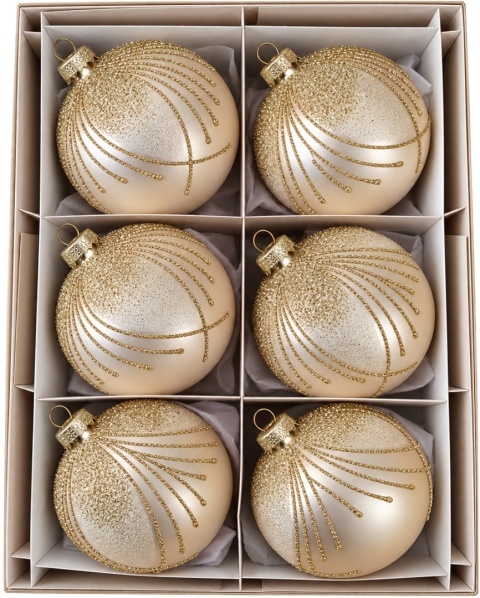 Bombki 80 dekorowane ornament op.6szt.: DYSKRETNY UROK