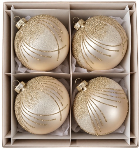 Bombki 100 dekorowane ornament op.4szt.: DYSKRETNY UROK