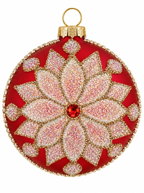 Bombki 100 dekorowane ornament op.4szt.: KRÓLEWSKA ROZETA