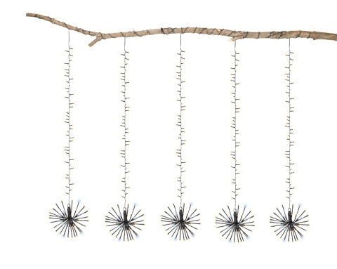 Kaskada 480LED 5 sznurów z" jeżykami" ciepła timer (491029)