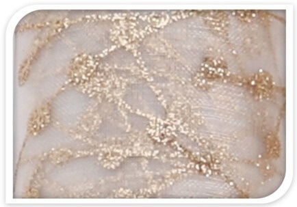 Organza biało-złota gałązki 30x500cm (523842)