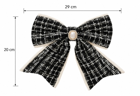 Kokarda czarno biała "coco elegance" złota nitka średnia (512171)