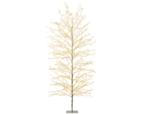 Drzewko 180cm metalowe złote 1755LED ciepłe +bursztyn (491610)