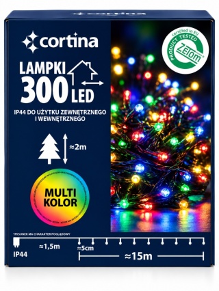 Lampki LED 300L 14,95m wew/zew multikolor (10/15/LED/M)