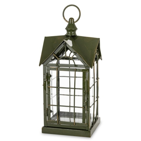 Lampion metalowy ciemna zieleń (185409)