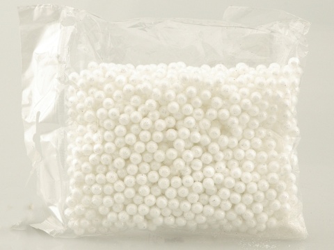 Kulki brokatowe białe malutkie (woreczek) (CV11739-1)-20%