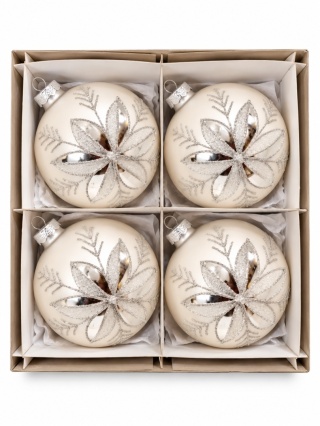 Bombka szklana 10cm LODOWY ORNAMENT (TG83225-1)