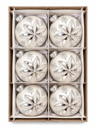 Bombka szklana 8cm LODOWY ORNAMENT (TG83254-1)