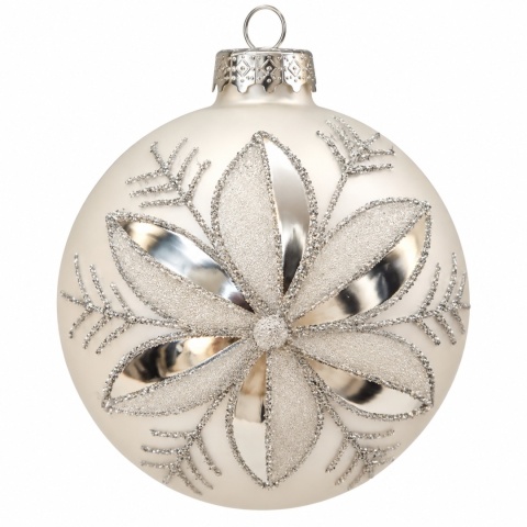 Bombka szklana 8cm LODOWY ORNAMENT (TG83254-1)