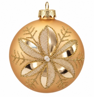 Bombka szklana 8cm ZŁOTY ORNAMENT (TG83254-2)