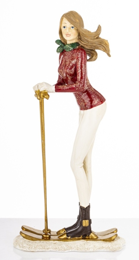Figurka narciarka 27cm poliresing (181003)