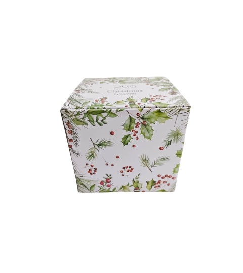 Filiżanka z dzbankiem i spodkiem porcelana Christmas Leaves ozdobne pudełko