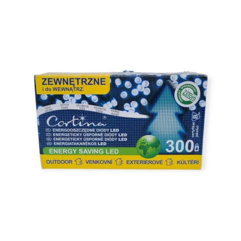 Lampki LED 300L zimne 14,9m wew/zew (10/15/LED/CW)