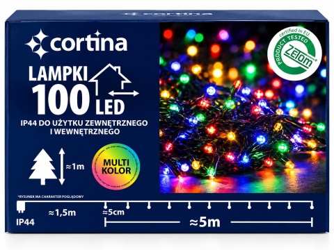 Lampki LED 100L transformator 5mb kolorowe (652/21/LED/M)