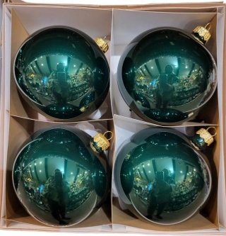 Bombki 100 butelkowa zieleń opal op.4szt.