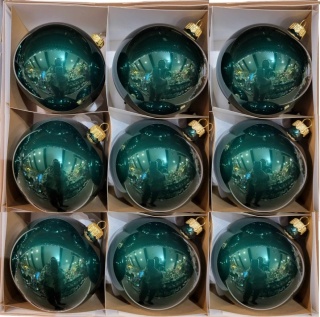 Bombki 60 butelkowa zieleń opal op.9szt.