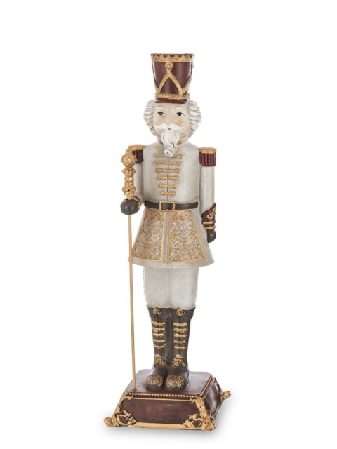 Dziadek do orzechów 31cm szary na podstawie poliresing (156567)