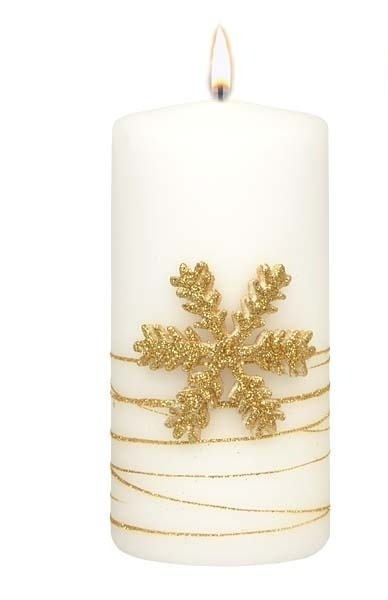 Świeca 150/70 GOLDEN CHRISTMAS lakier matowy biała