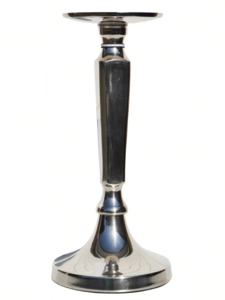 Świecznik metal. srebrny mały 23,5*11cm (IK0072)-20%