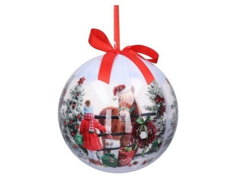 Bombka nietłukąca 20cm Dziewczynka z konikiem (TG81629-3)