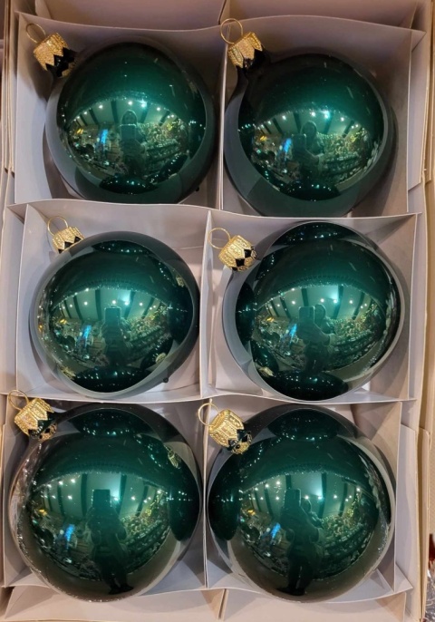 Bombki 80 butelkowa zieleń opal op.6szt.