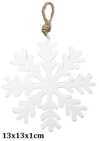 Zawieszka śnieżynka drewniana lakierowana 23cm (CH1-07724)-20%