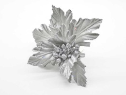 Christmas star, gray velvet with glitter (CV20265-2)