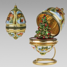 Komozja: Jajko otwierane zimowe sceny, choinka z kamieniami (4760K00)