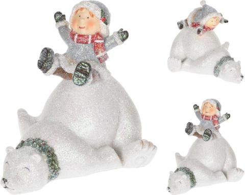 Dziecko ceram. na niedźwiedziu 2wz. (019830) h: 13cm-20%