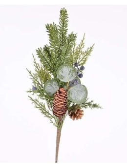 Green branch 51cm mix of navy blue fruits (CV37393)