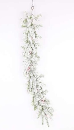 Snow-covered garland 105cm red fruits (CV37255)