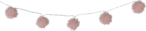 Lampki 10LED ciepłe "pompony" różowe dł.165cm bat.2xAA (XX8113670)