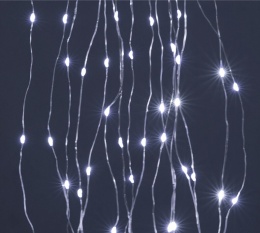 Lampki na druciku 80LED wiązka 10*75cm zimna bat.3xAA (AX9730210)