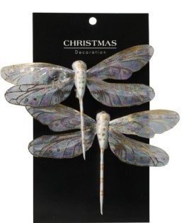 Kpl. 2 ważki niebieskie na klipsie (525424)