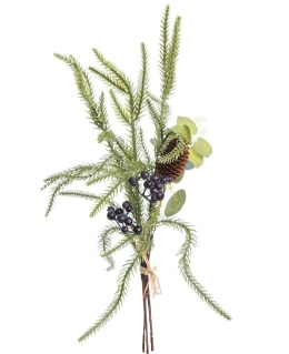 Set of 3 twigs mix PE picks 41cm cones + navy blue fruits (OZB07308)