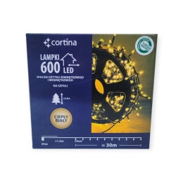Lampki LED 600L ciepłe 30m wew/zew (10/16/LED/WW)