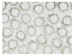 Materiał dekoracyjny ecru len złote wianki (463453) 35x200cm