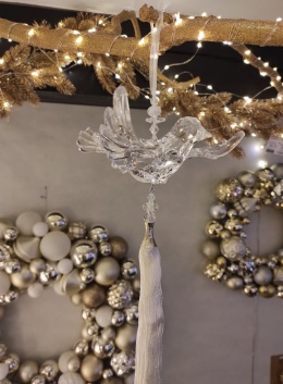 Ptak akrylowy z białym chwostem 50*23cm (PS0327)-20%