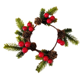 Candle wreath with pine cones and fruits (139883)