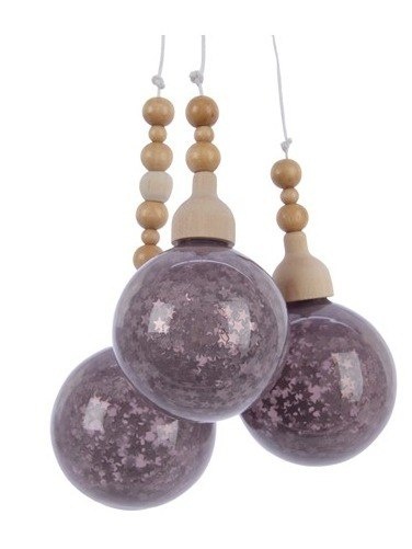 Wiązka 3-ch bombek 5cm z gwiazdkami fiolet (060893)-30%