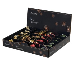 Zawieszka 3 choinki szklane brązowe na sznureczku (068275)