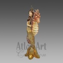 Bombka Atlas Art: Syrenka z konikiem morskim ruda (00830/1AA)